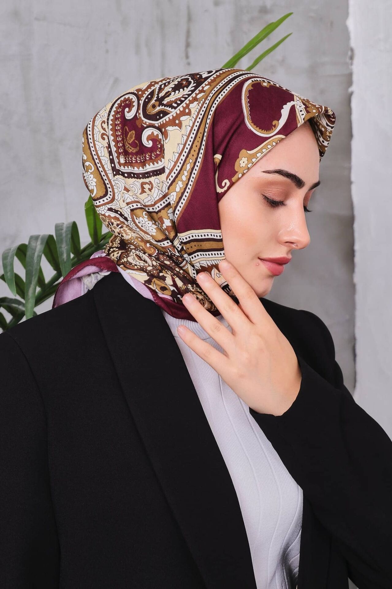 Etnik Desen Retro Soft Eşarp