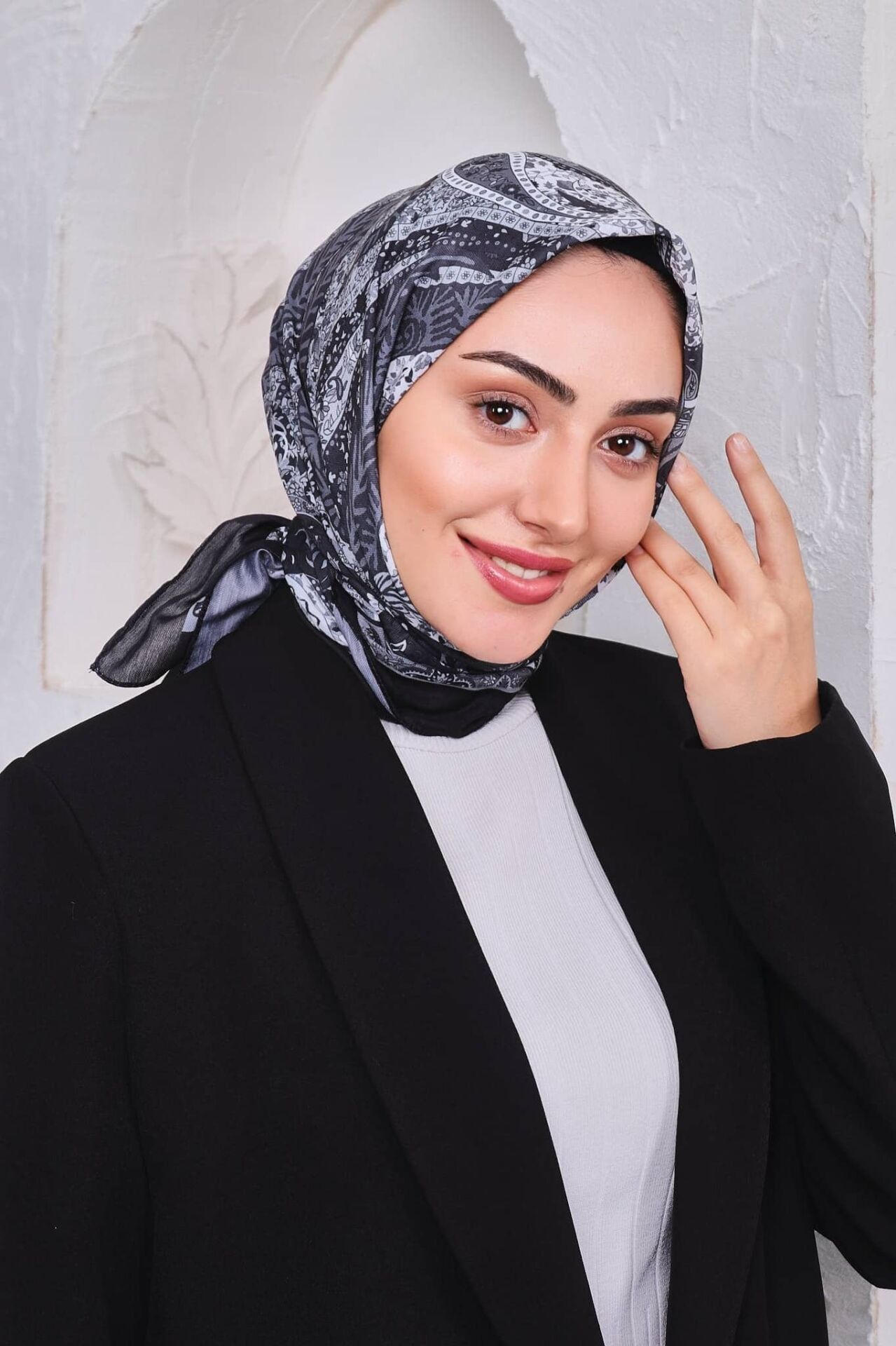 Etnik Desen Retro Soft Eşarp