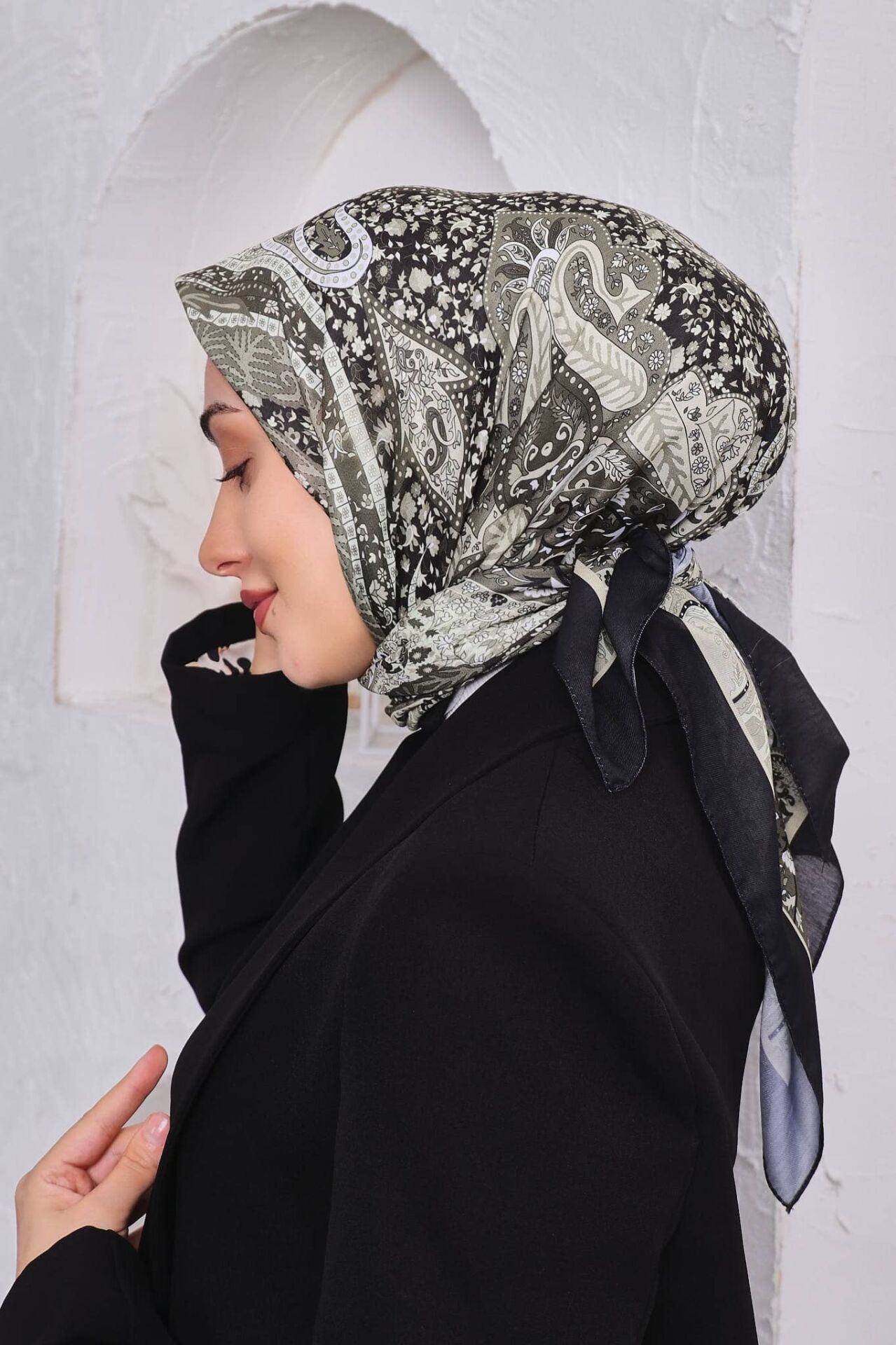 Etnik Desen Retro Soft Eşarp