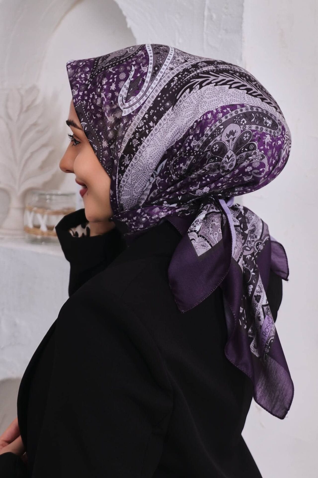 Etnik Desen Retro Soft Eşarp