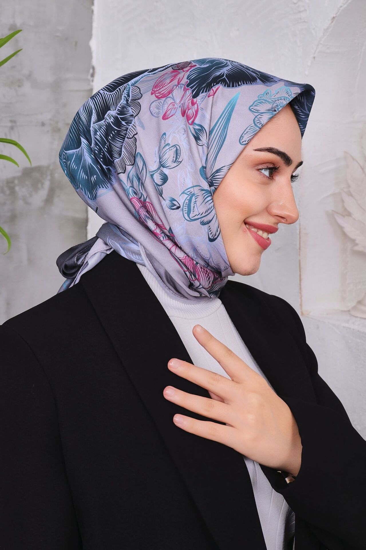 Çiçek Desen Soft Eşarp