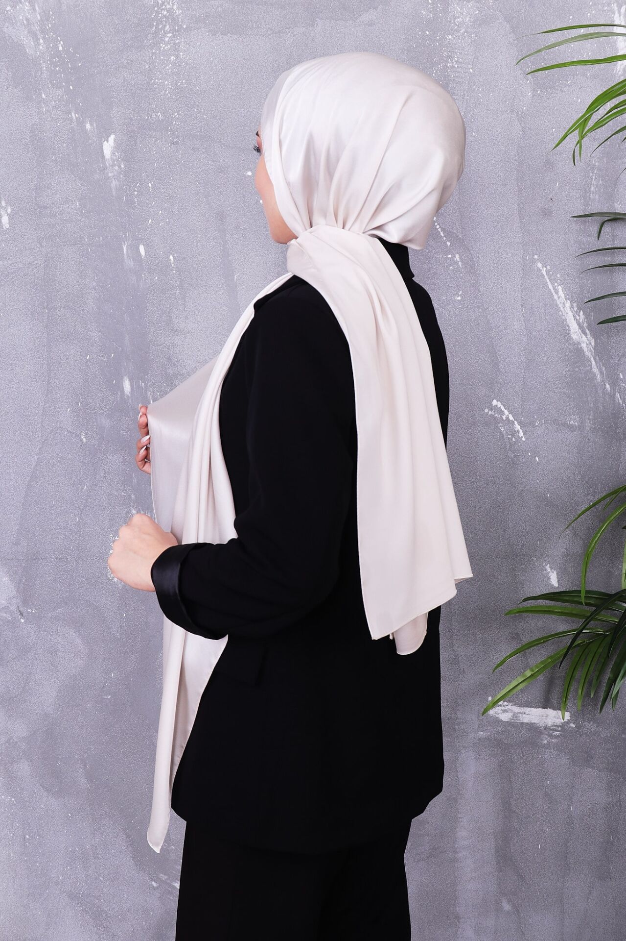 Kumsal Lüks Saten Parlak Abiye Şal