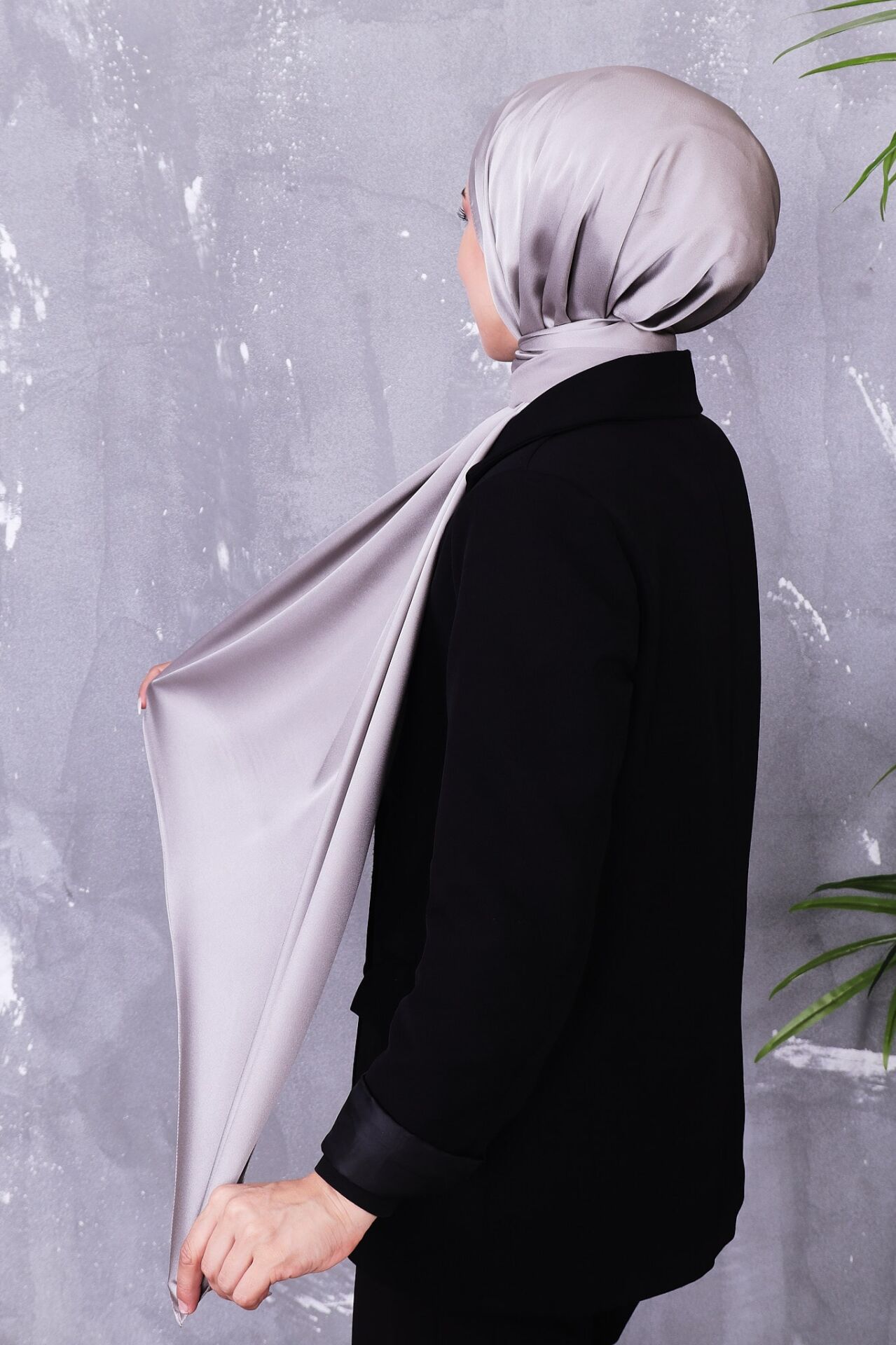 Kumsal Lüks Saten Parlak Abiye Şal