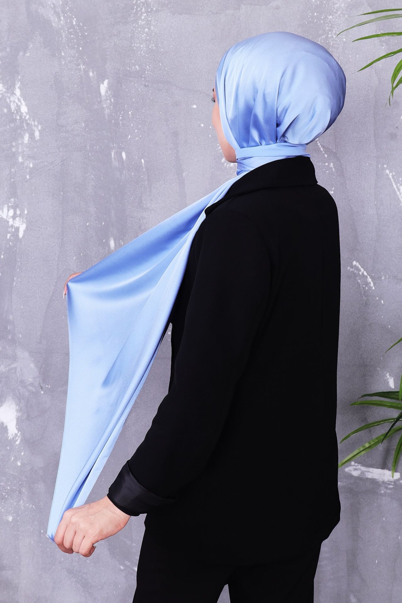 Kumsal Lüks Saten Parlak Abiye Şal