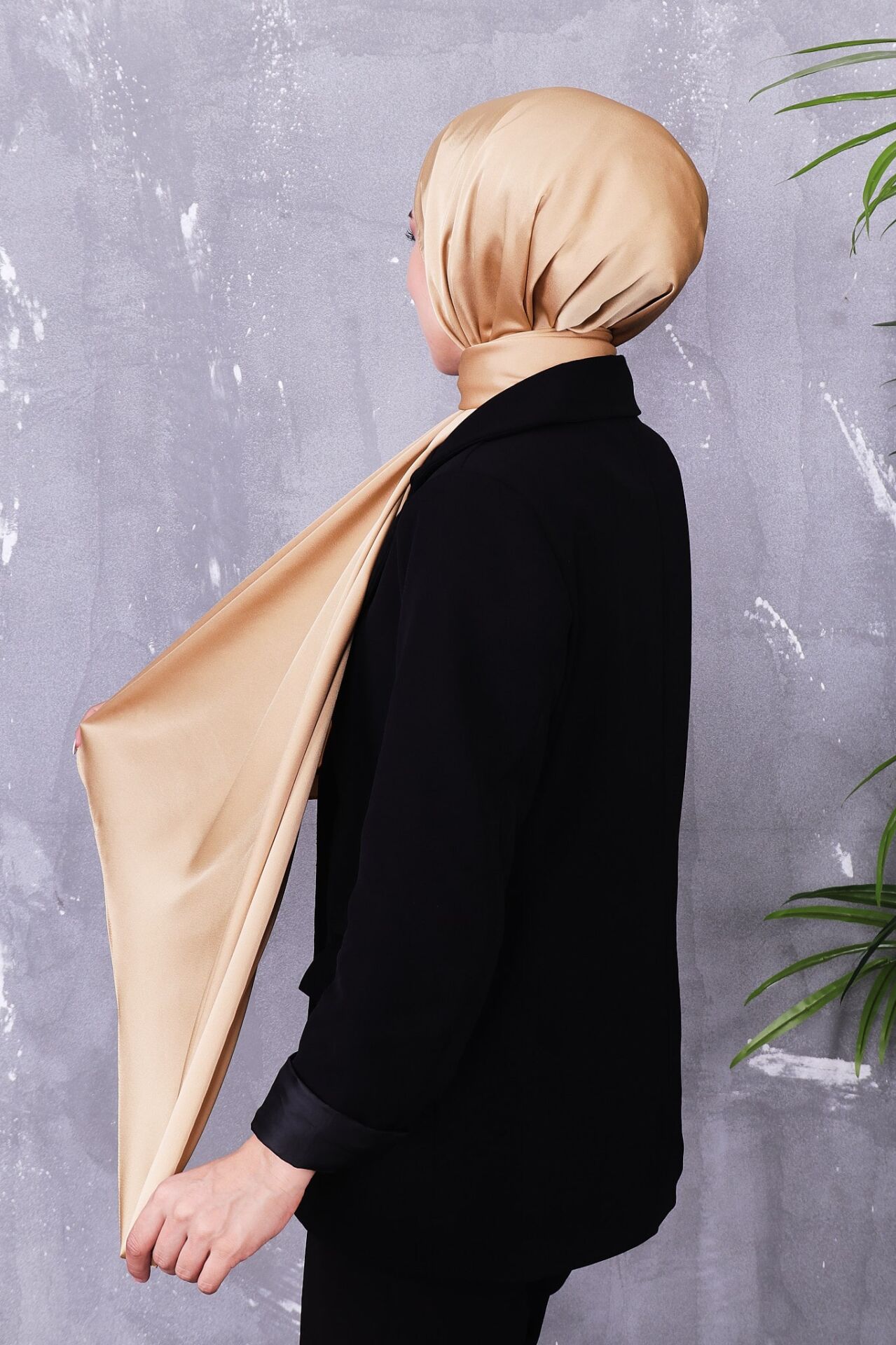 Kumsal Lüks Saten Parlak Abiye Şal