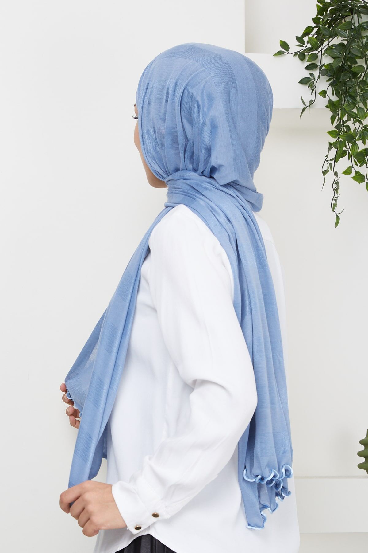 Kuyruklu Likra Çizgili Parlak Şal