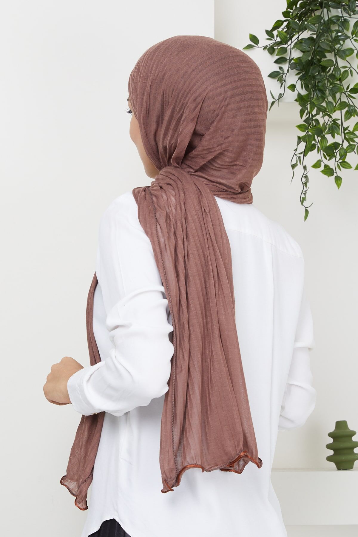 Kuyruklu Likra Çizgili Parlak Şal