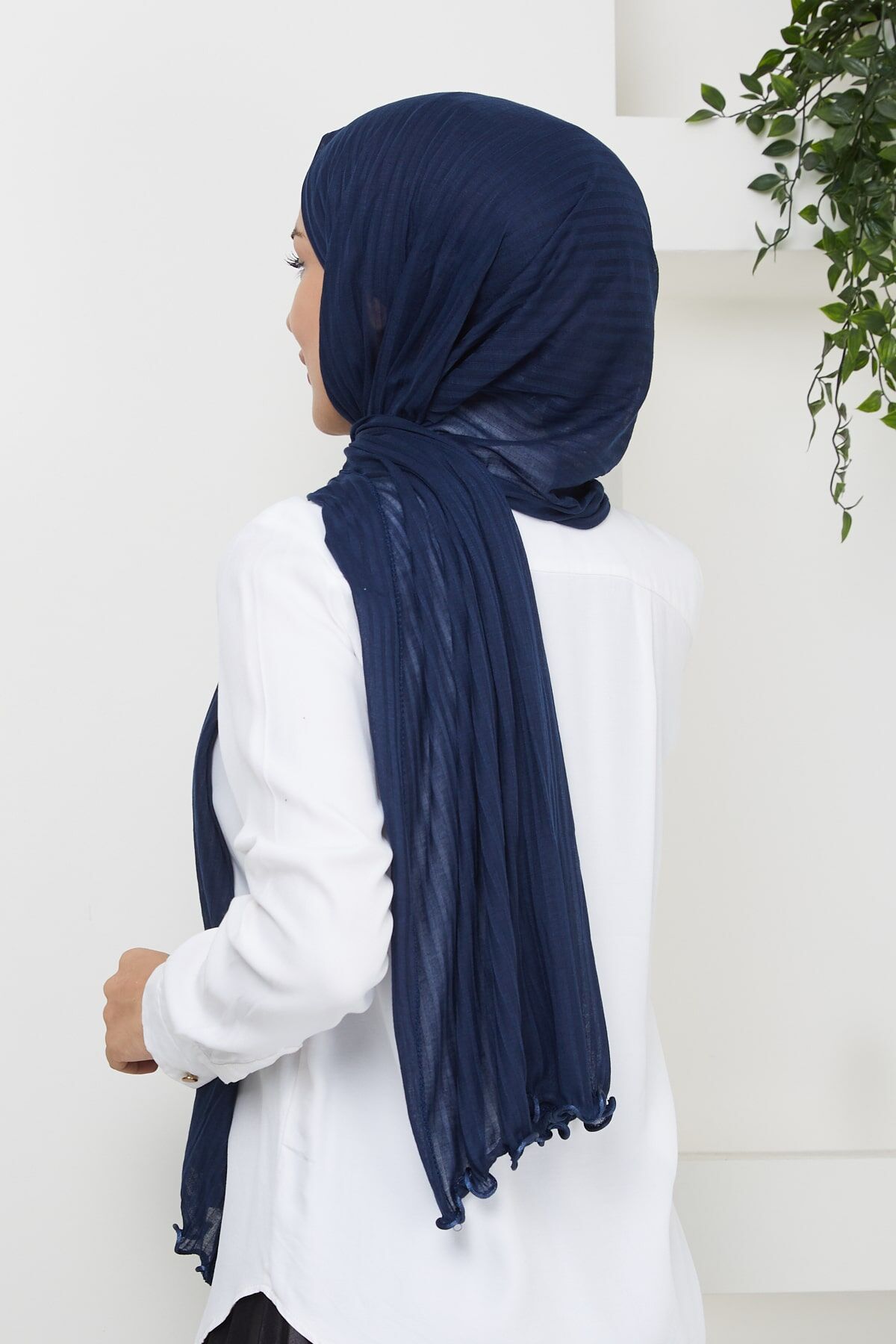 Kuyruklu Likra Çizgili Parlak Şal