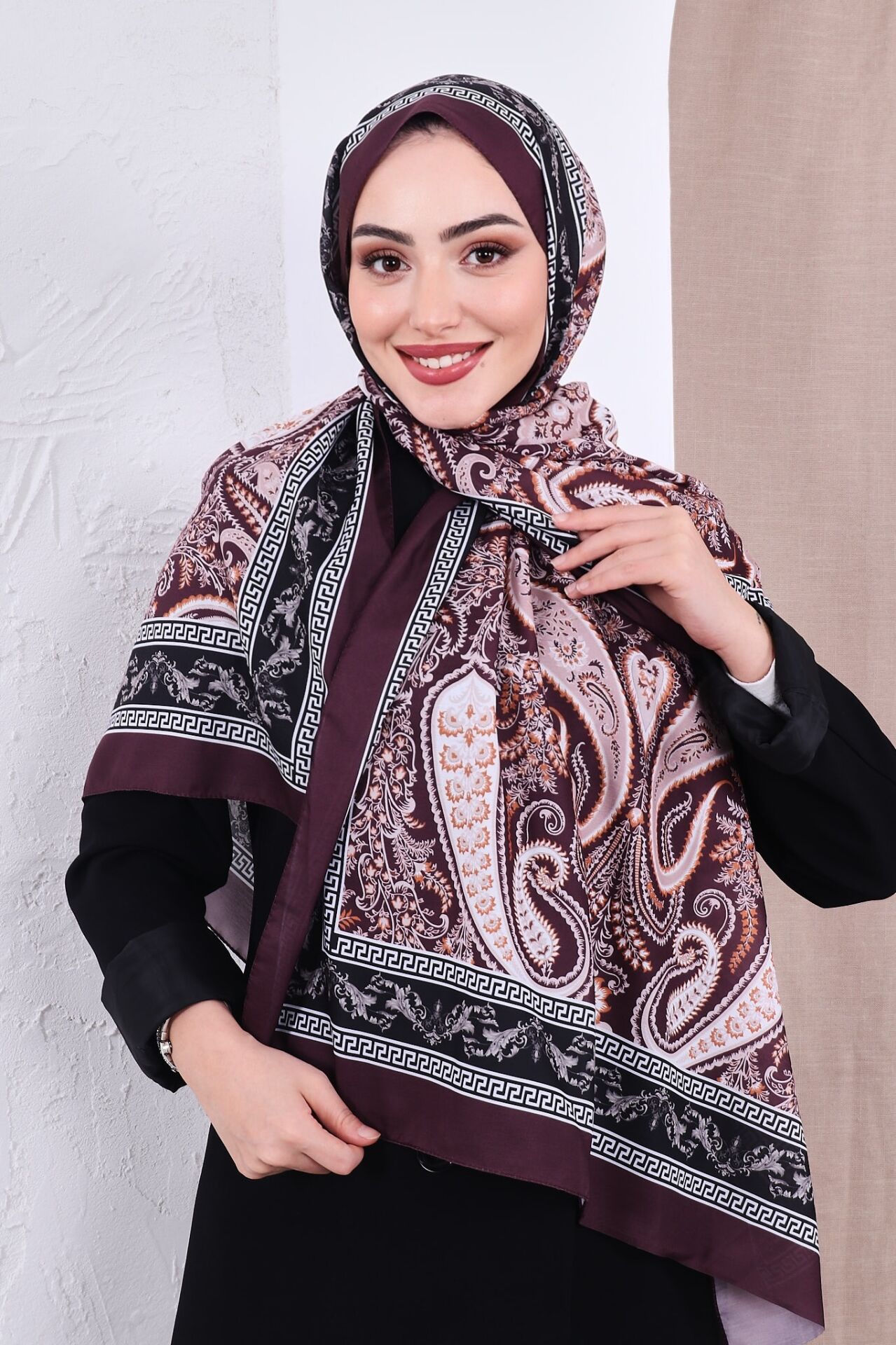 Etnik Desen Retro Soft Şal