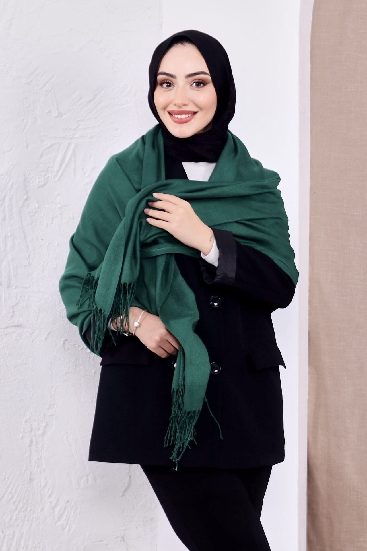 Pamuksu Pashmina Omuz Şalı Atkı