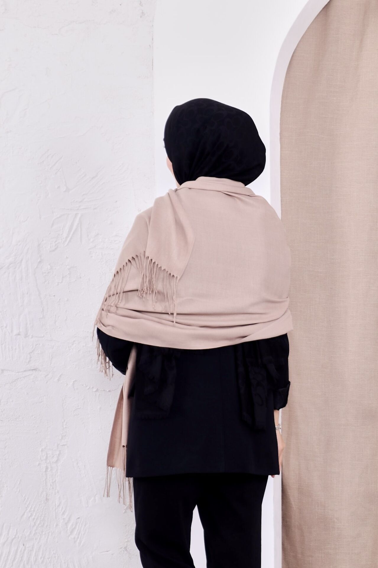 Pamuksu Pashmina Omuz Şalı Atkı