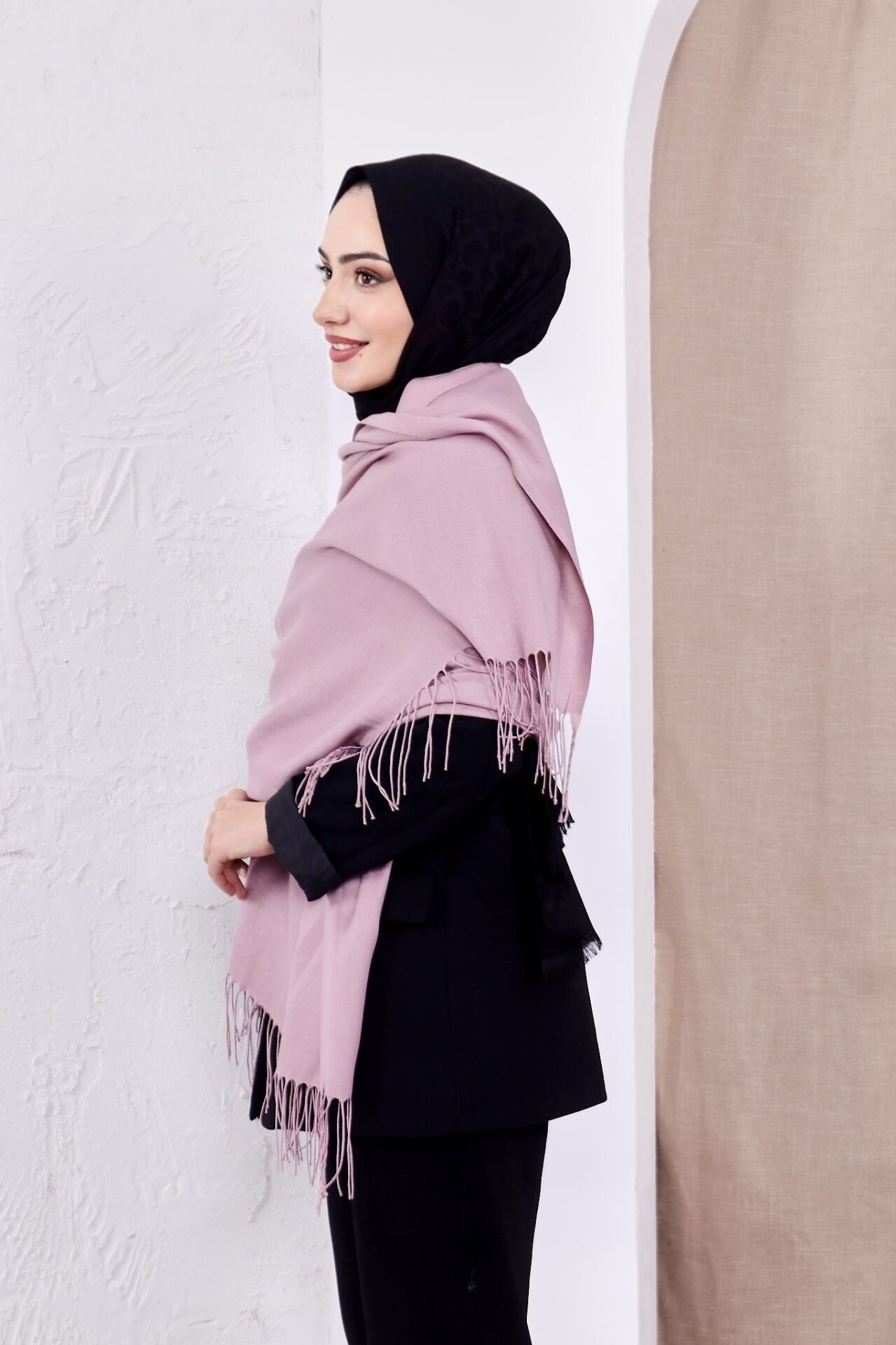 Pamuksu Pashmina Omuz Şalı Atkı