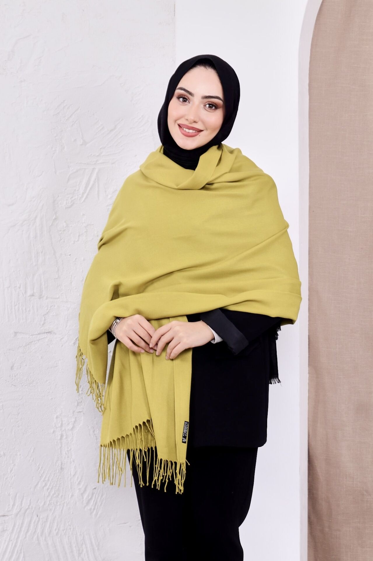 Pamuksu Pashmina Omuz Şalı Atkı