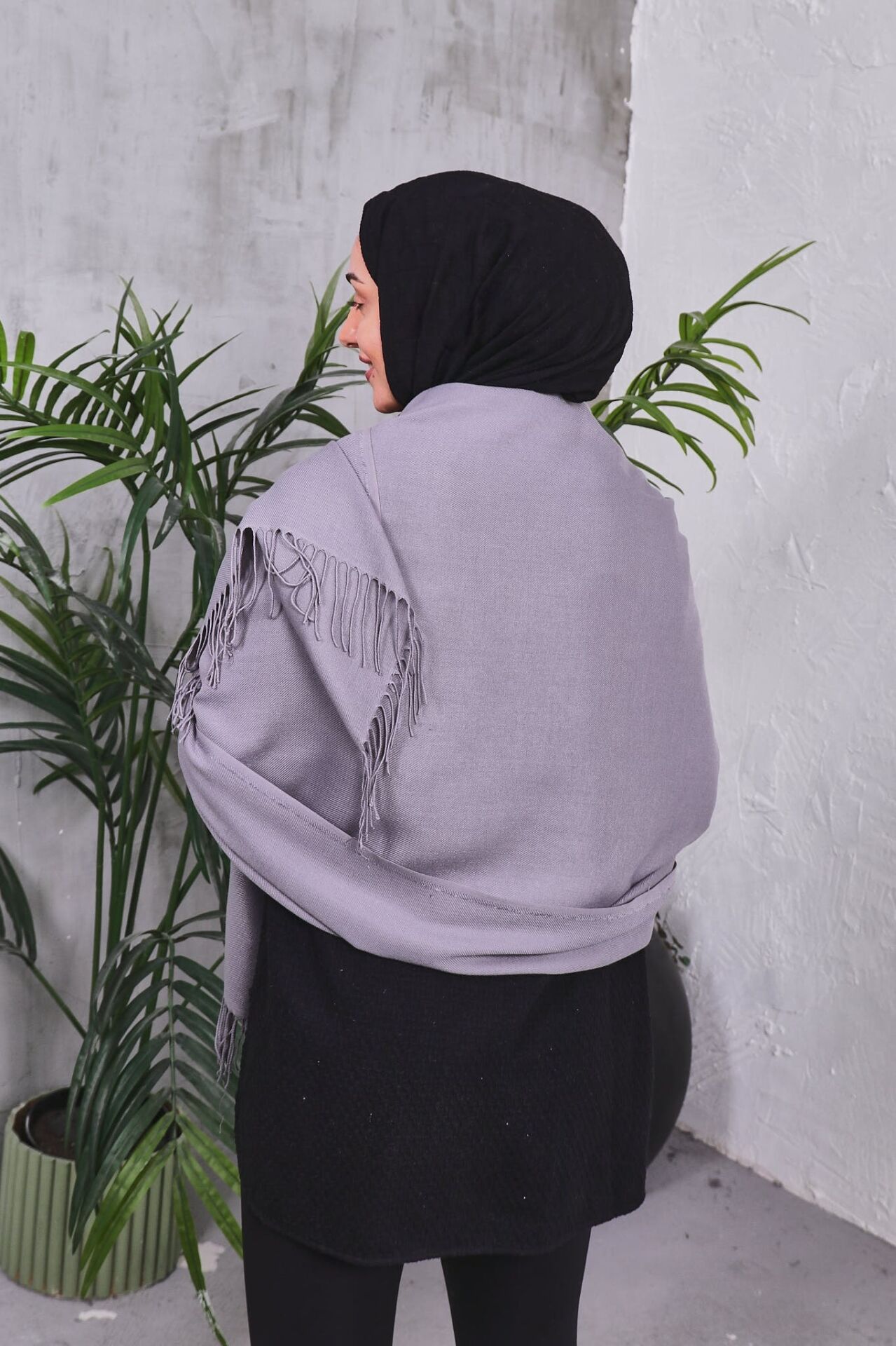 Pamuksu Pashmina Omuz Şalı Atkı