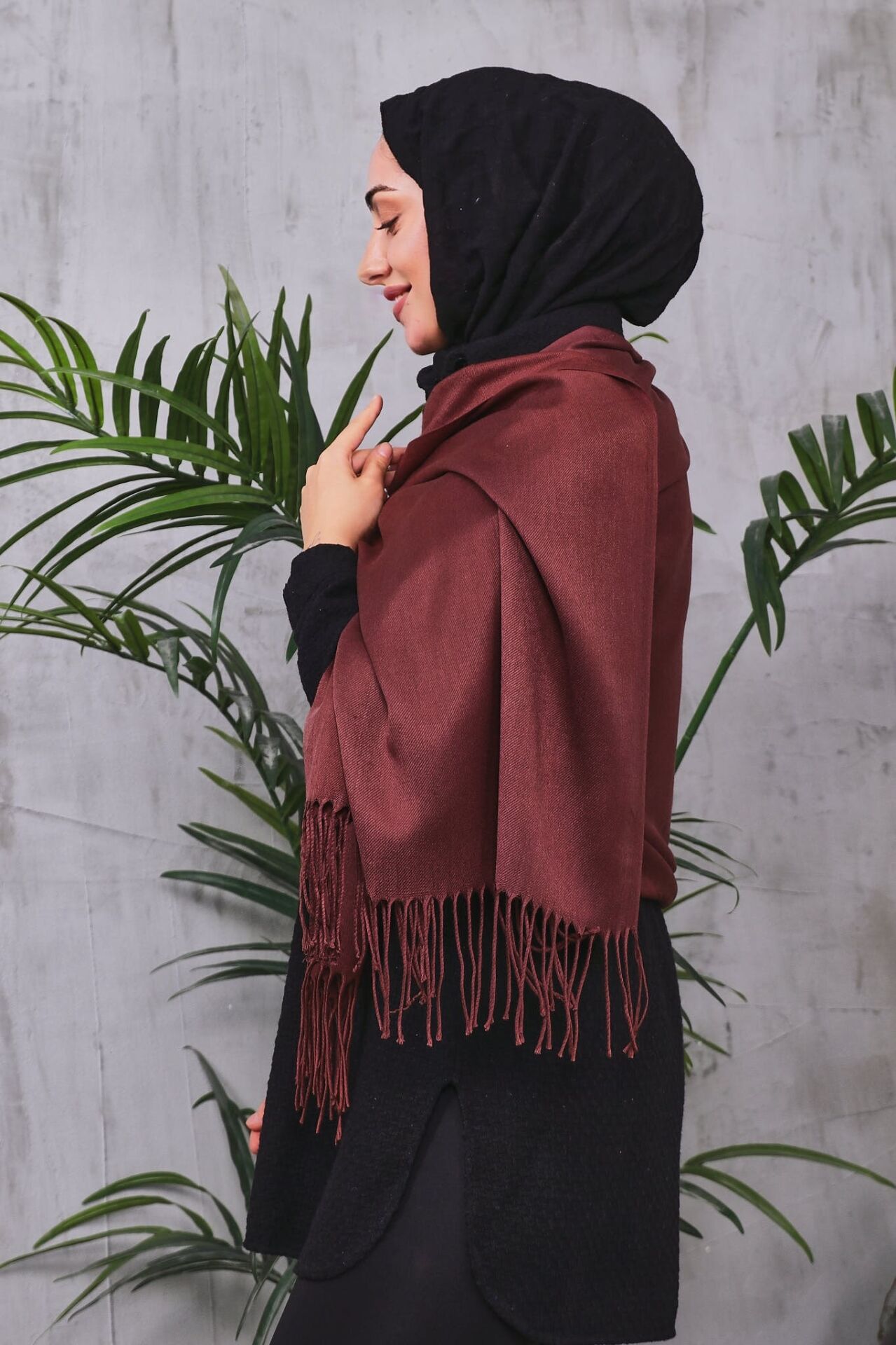 Pamuksu Pashmina Omuz Şalı Atkı