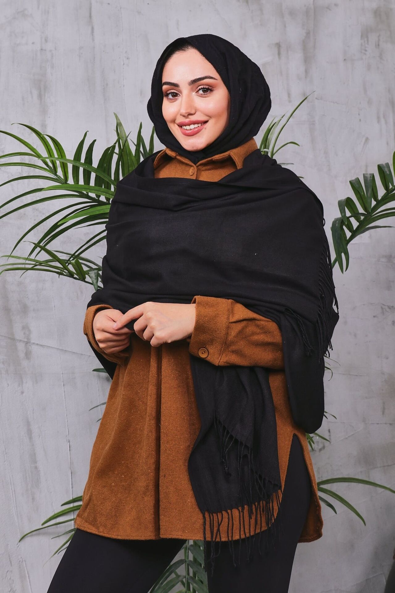 Pamuksu Pashmina Omuz Şalı Atkı