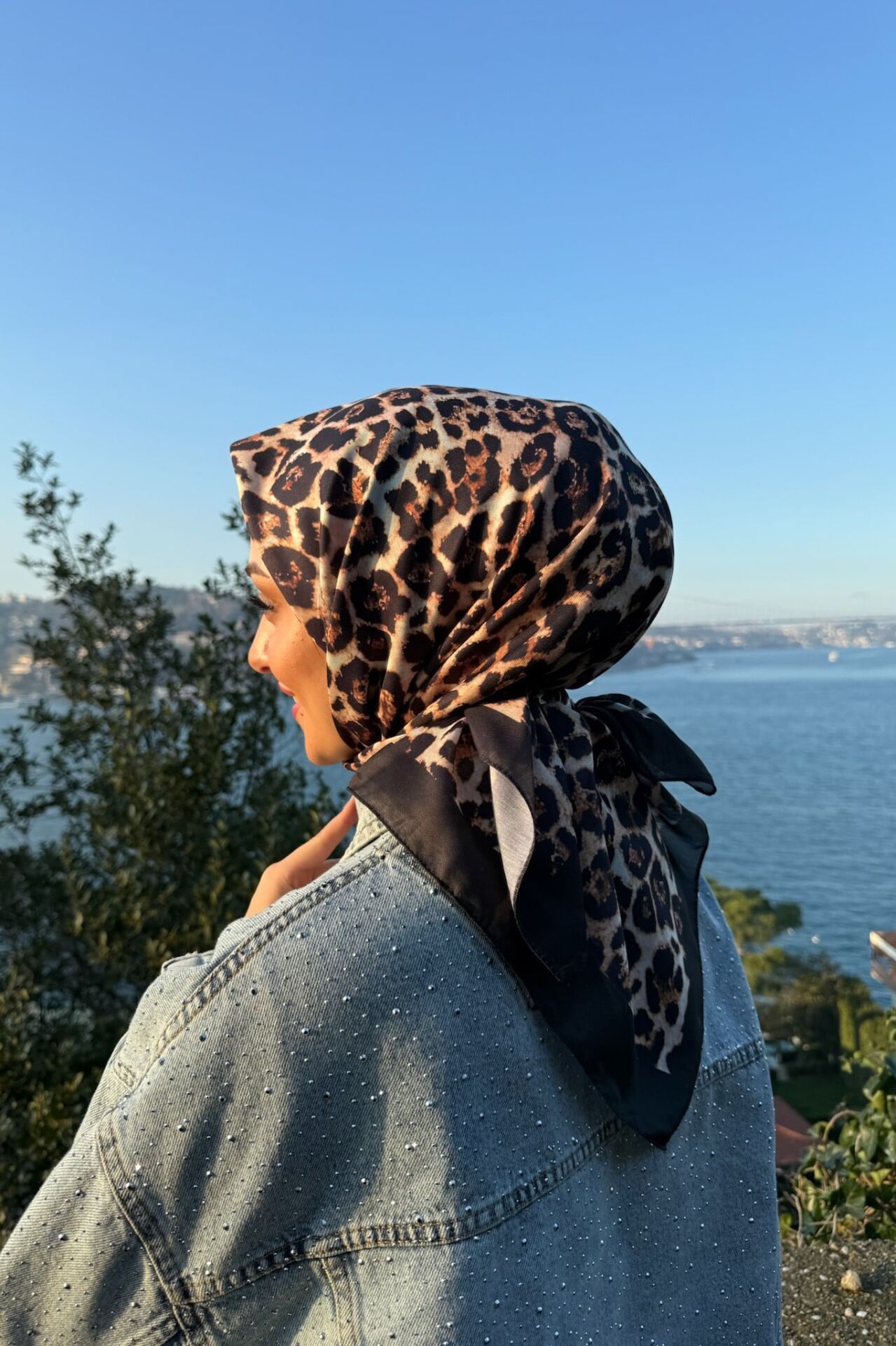 Leopar Desen Soft Pamuksu Eşarp