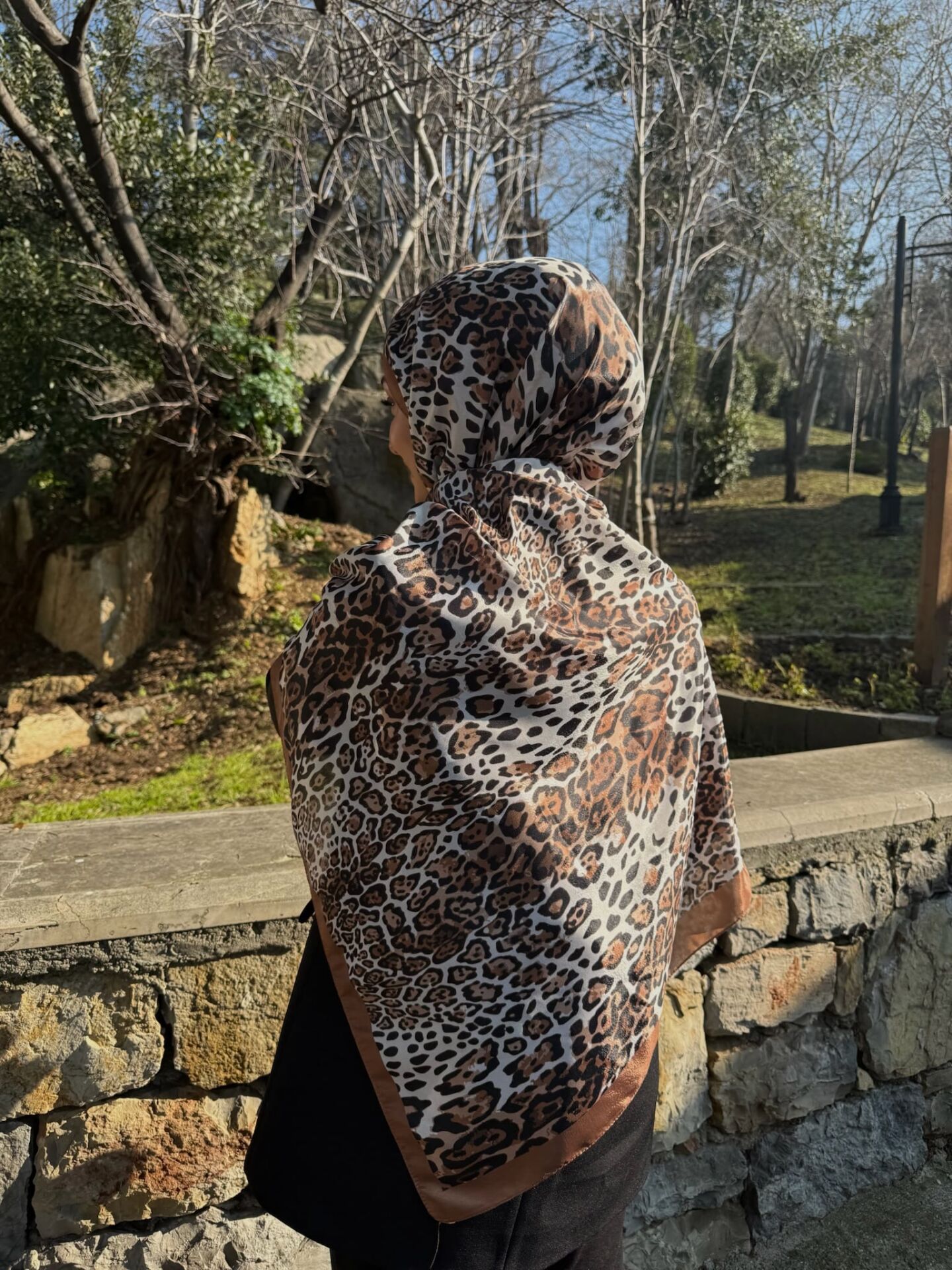 Leopar Desen İpeksi Vual Şal