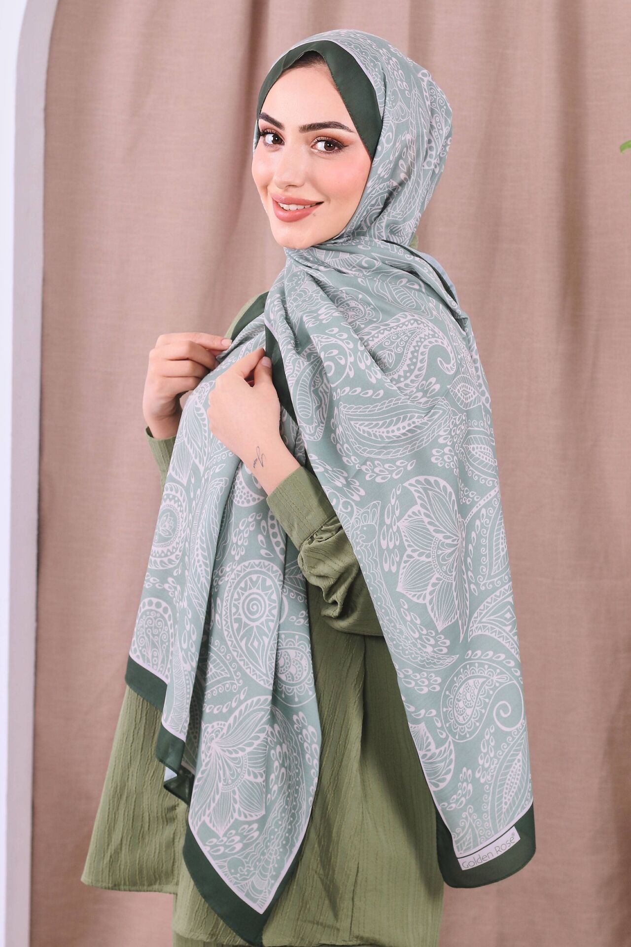 Etnik Desen Retro Soft Şal