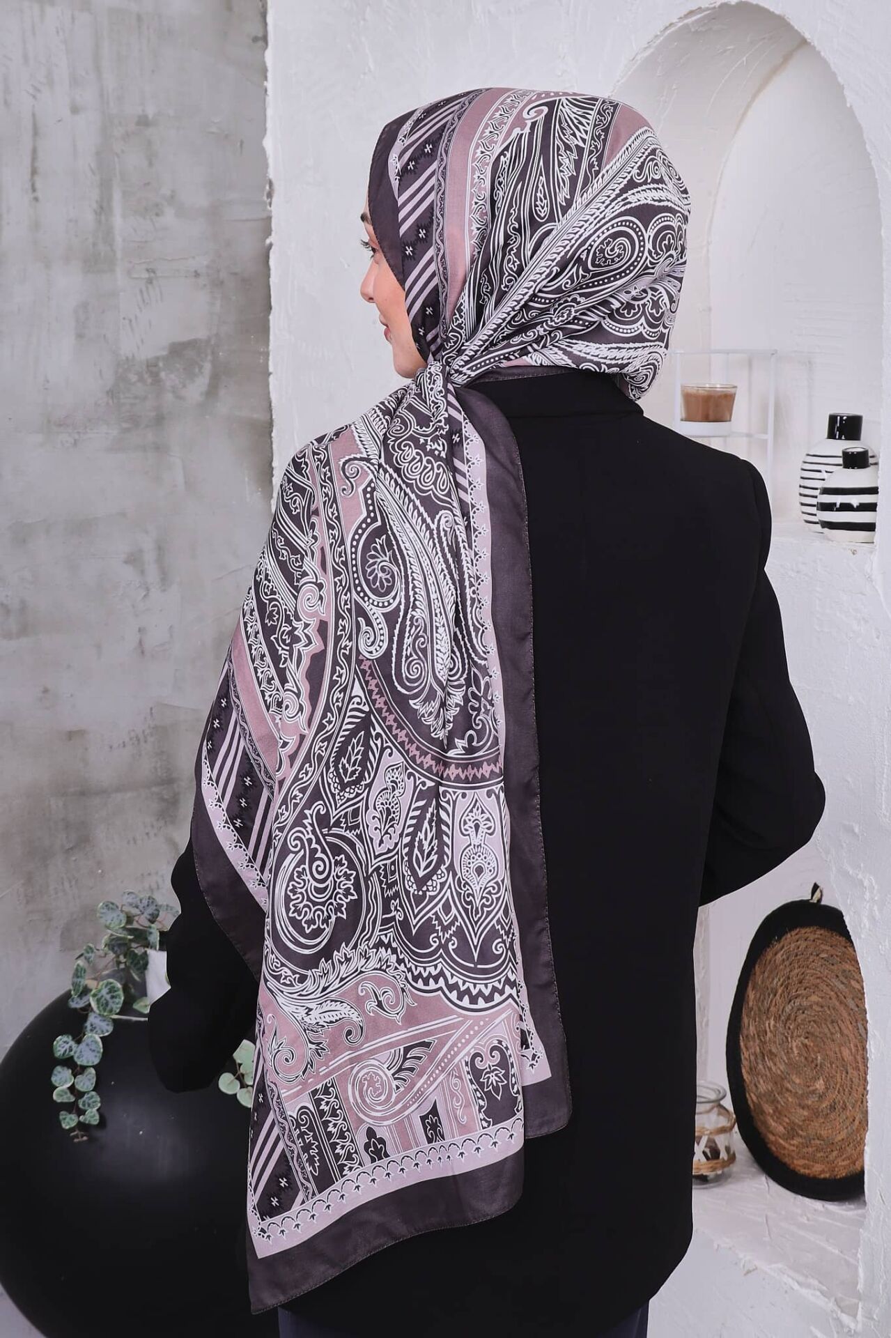 Etnik Desen Retro Soft Şal