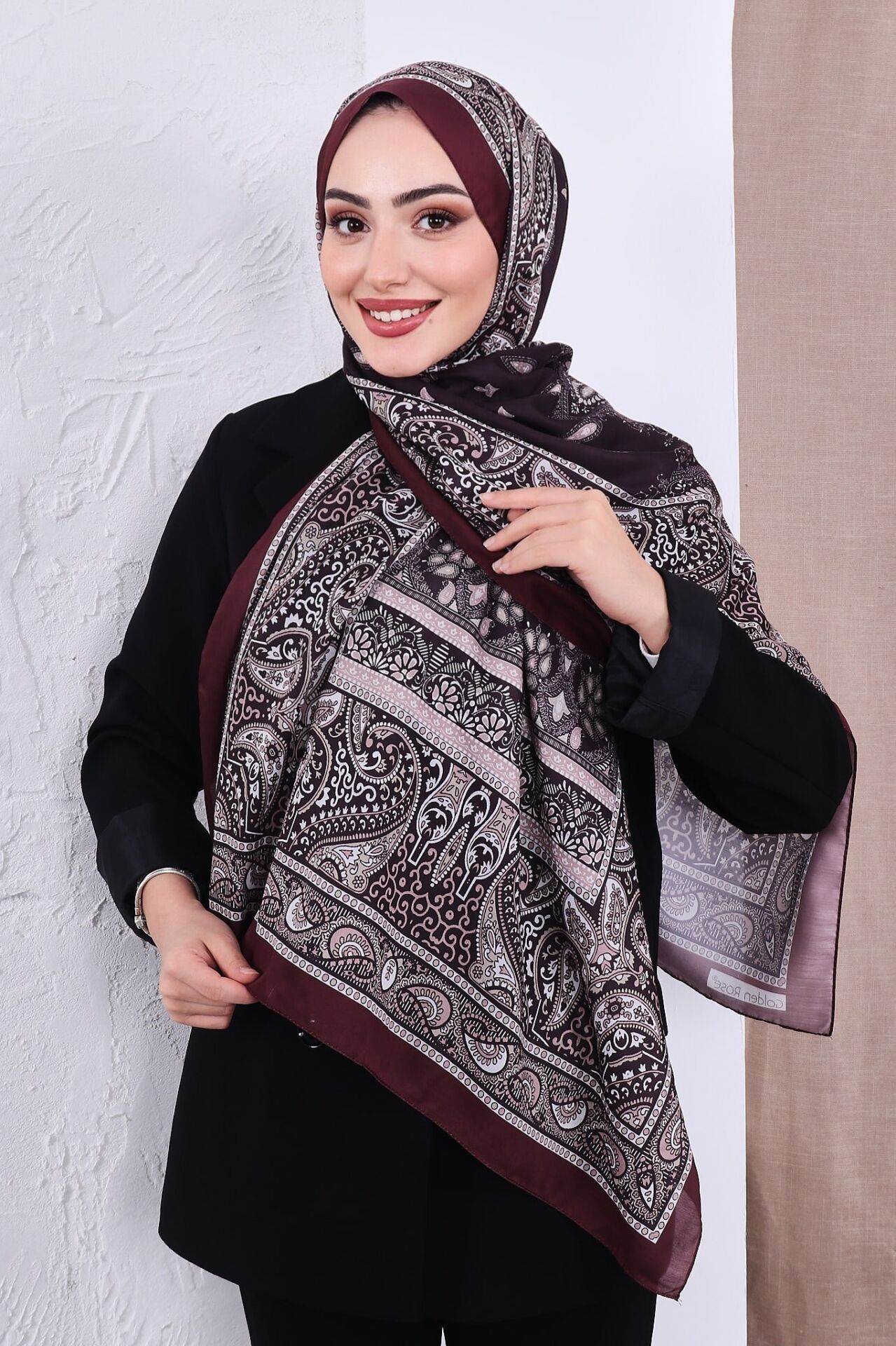 Etnik Desen Retro Soft Şal