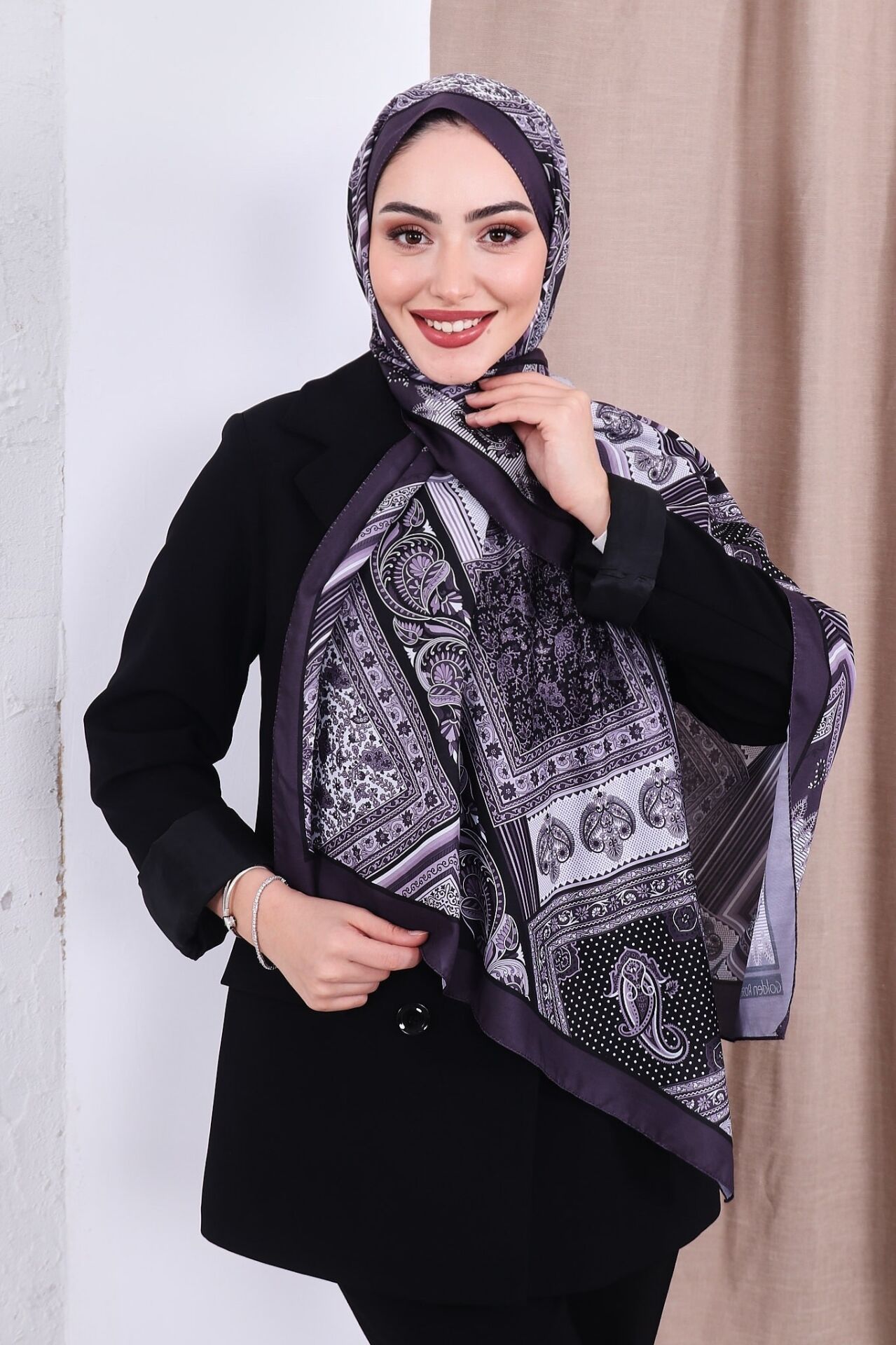 Etnik Desen Retro Soft Şal