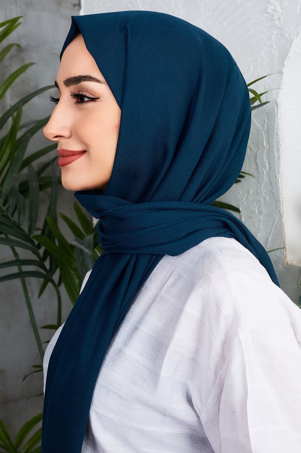 Saçaklı Düz Renk Pamuklu Zümrüt Şal