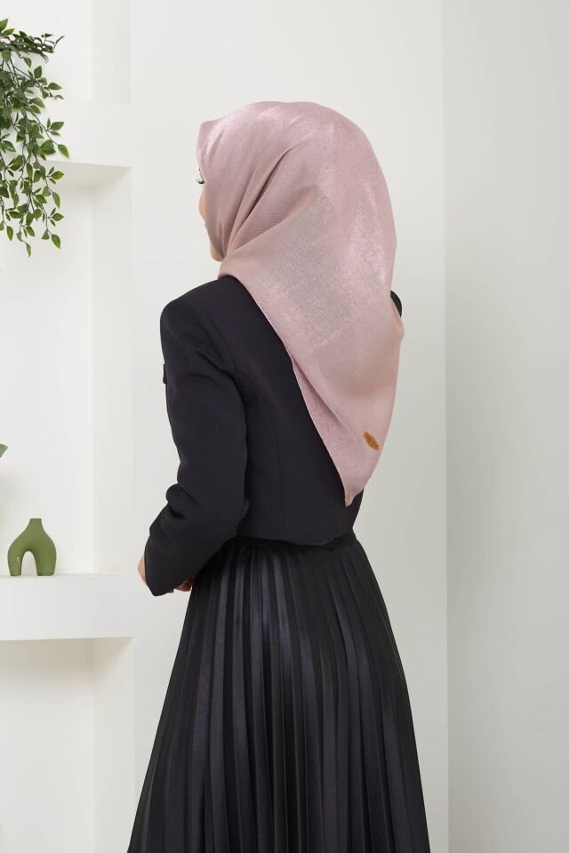 Mina Parlak Abiye Eşarp PEMBE