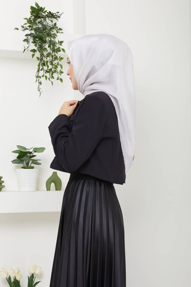 Mina Parlak Abiye Eşarp GRİ