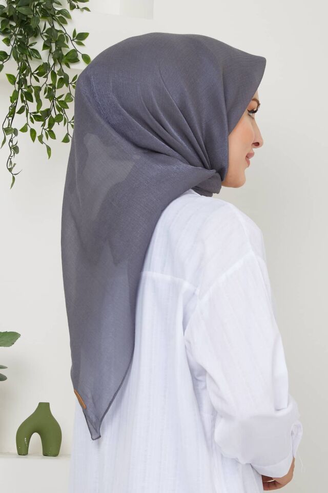 Mina Parlak Abiye Eşarp FÜME