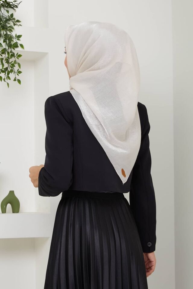 Mina Parlak Abiye Eşarp BEJ