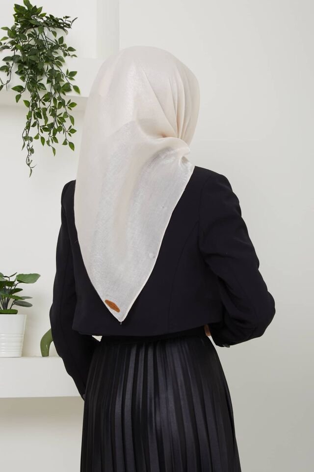 Mina Parlak Abiye Eşarp BEJ