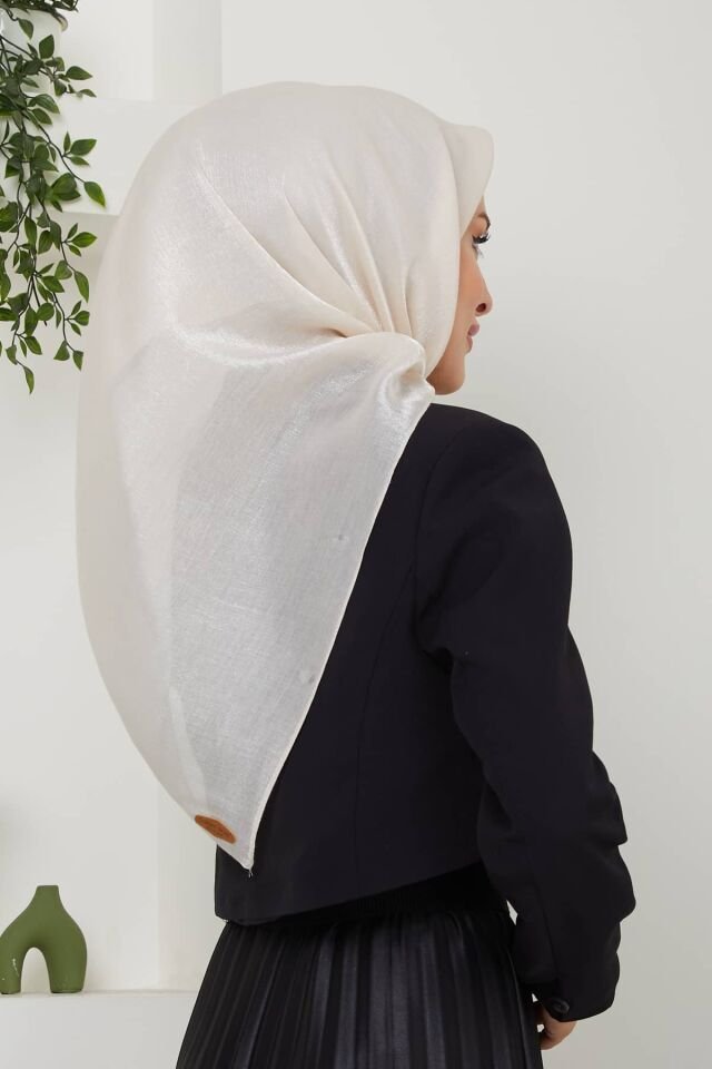 Mina Parlak Abiye Eşarp BEJ