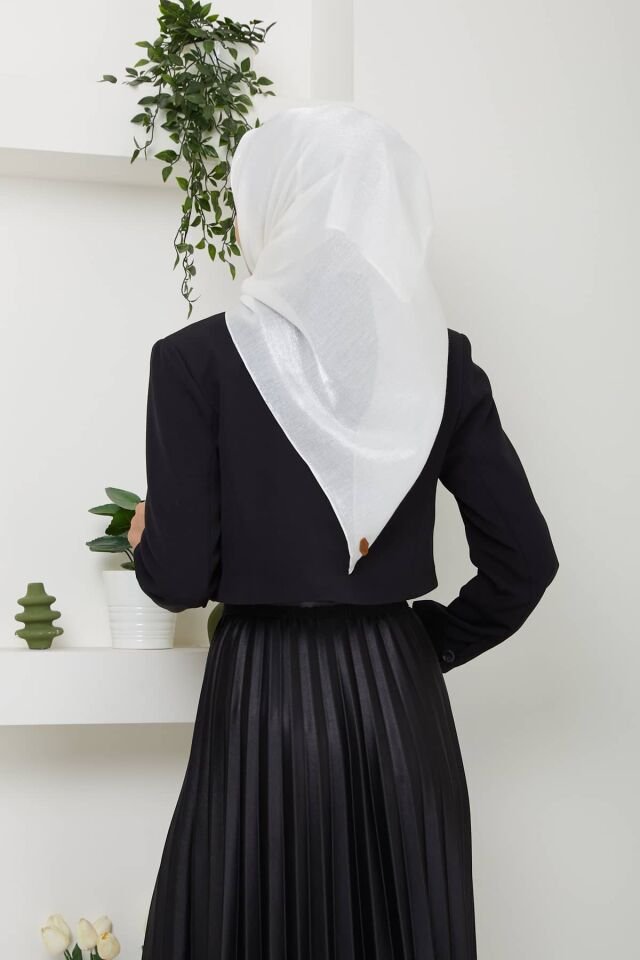 Mina Parlak Abiye Eşarp EKRU