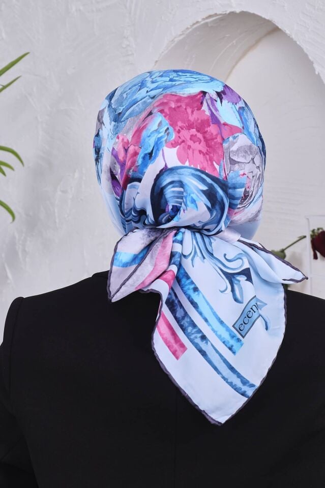 Çiçek Desenli Rayon Parlak Eşarp