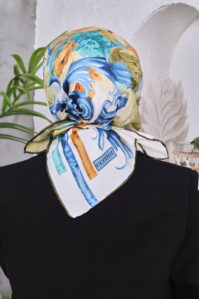 Çiçek Desenli Rayon Parlak Eşarp