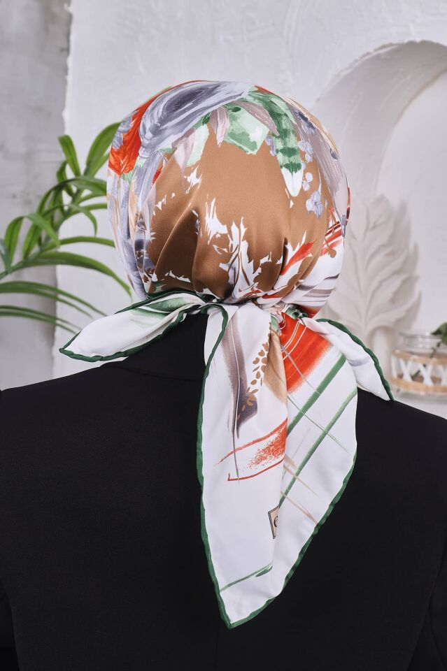 Çiçek Desenli Rayon Parlak Eşarp