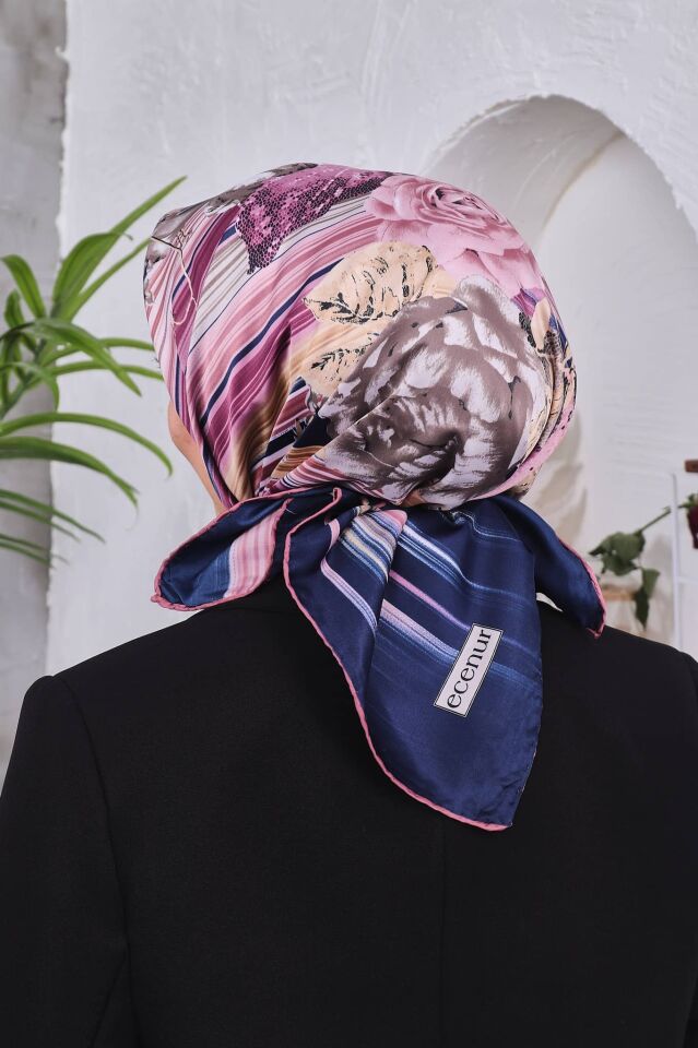 Çiçek Desenli Rayon Parlak Eşarp