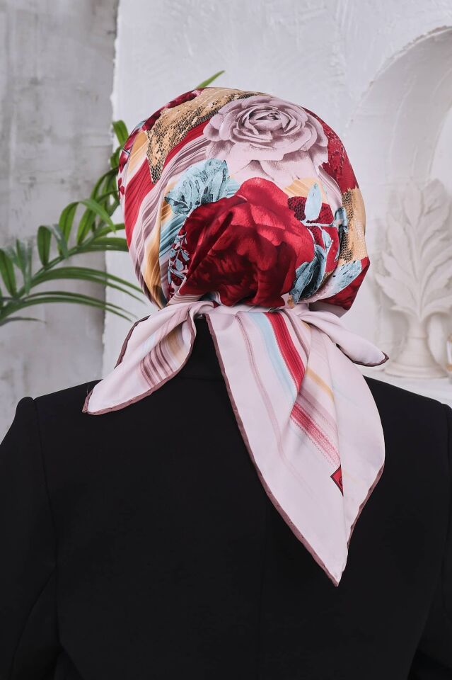Çiçek Desenli Rayon Parlak Eşarp