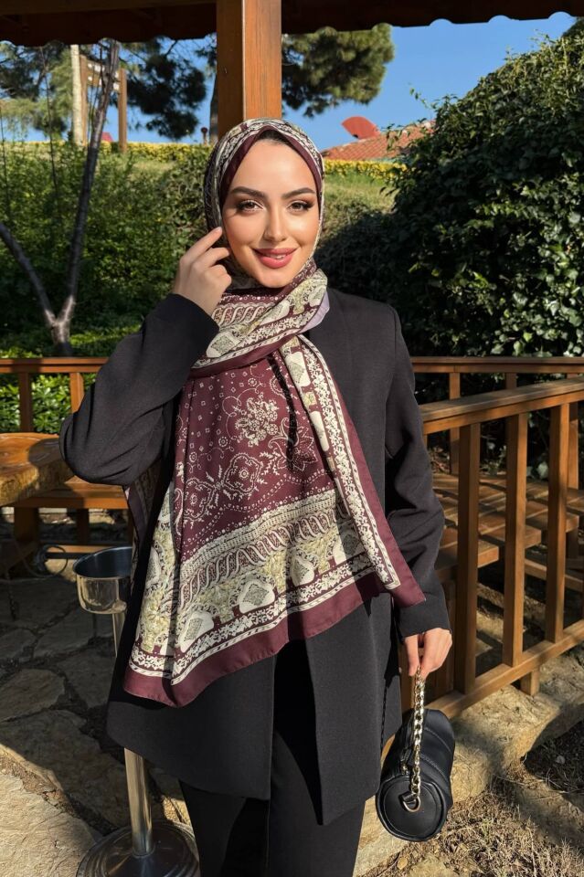Etnik Desen Retro Soft Şal