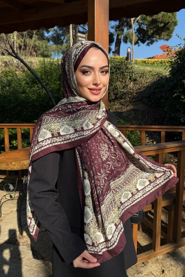Etnik Desen Retro Soft Şal