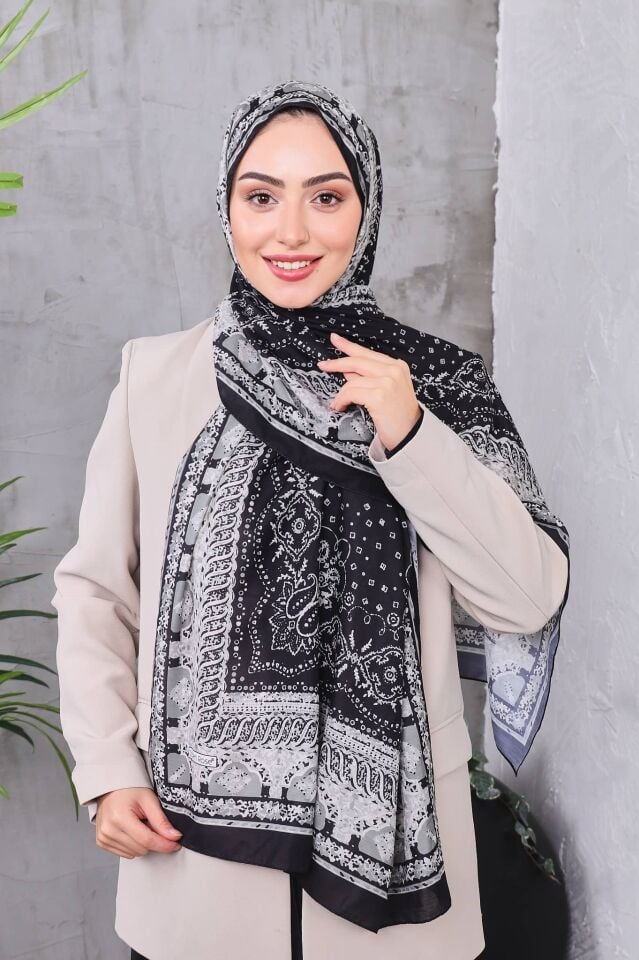 Etnik Desen Retro Soft Şal