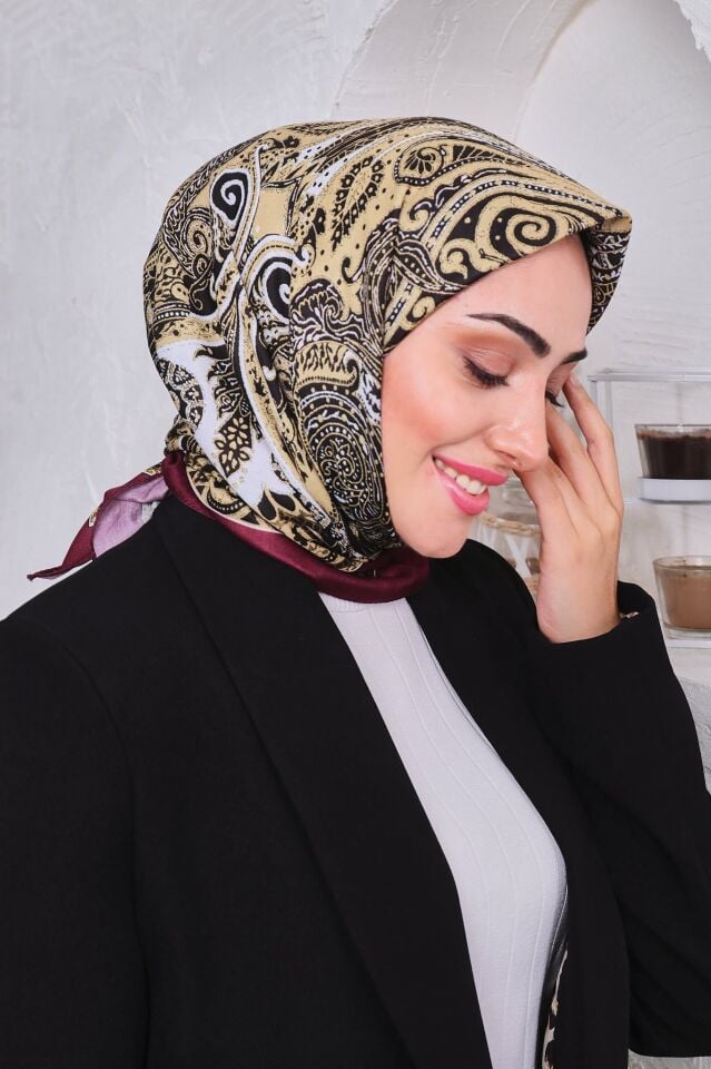 Etnik Desen Retro Soft Eşarp