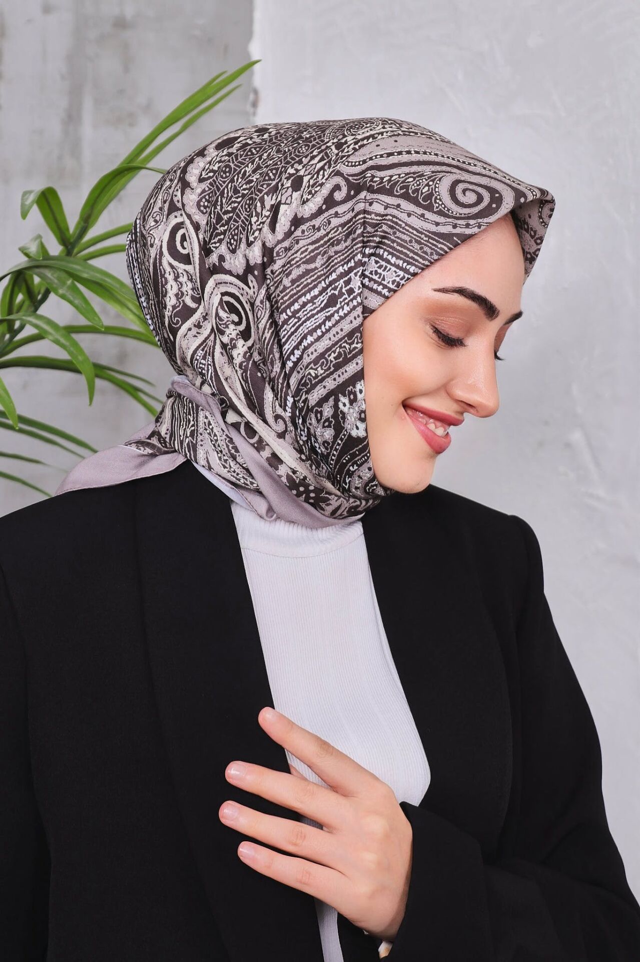 Etnik Desen Retro Soft Eşarp