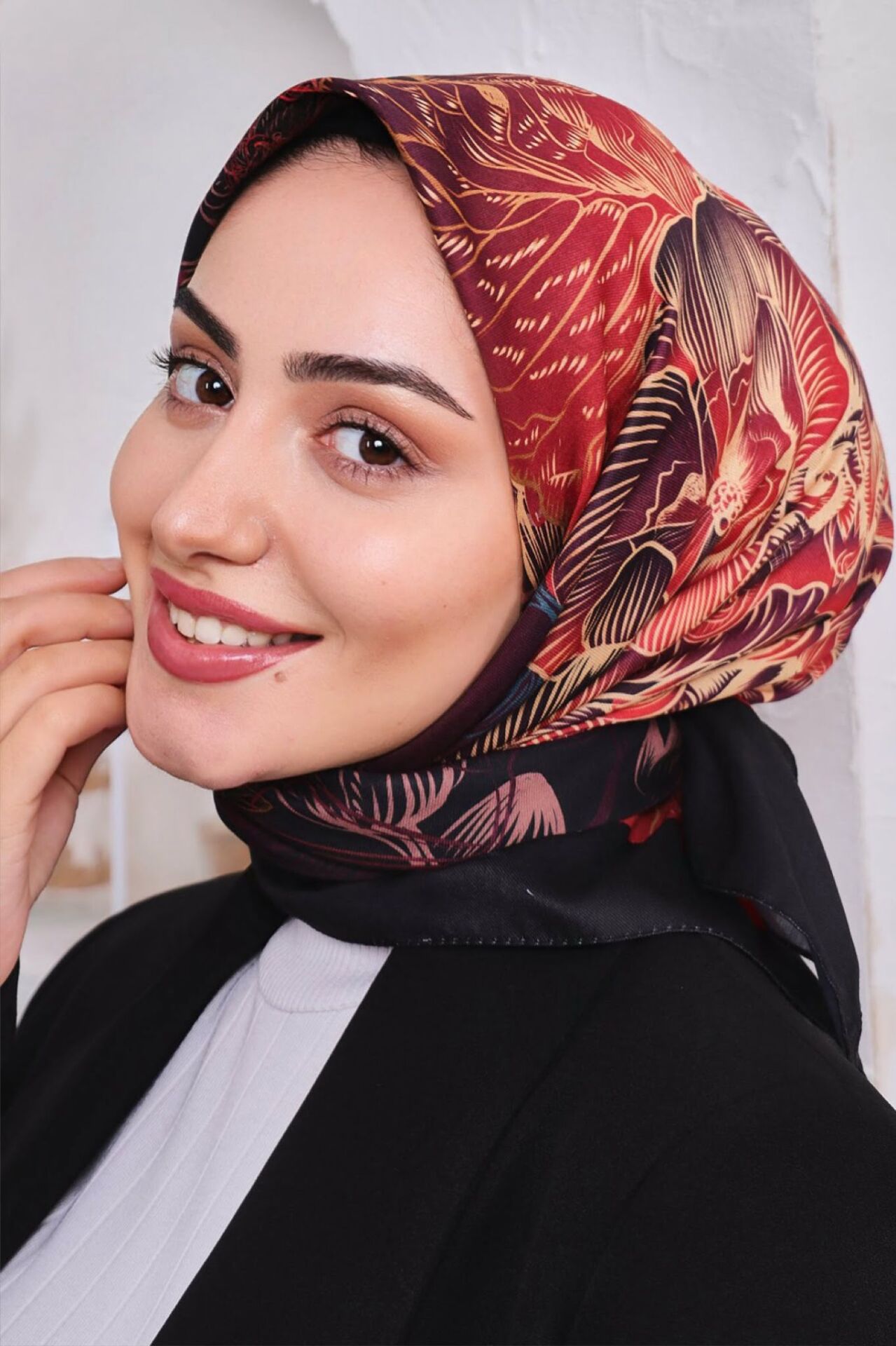 Çiçek Desen Soft Eşarp
