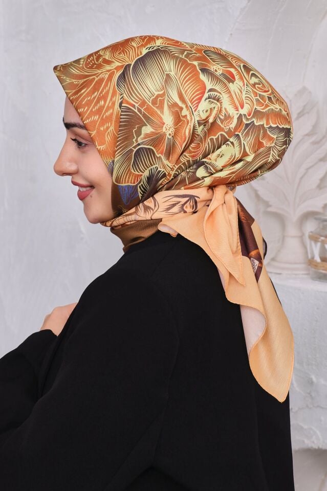 Çiçek Desen Soft Eşarp