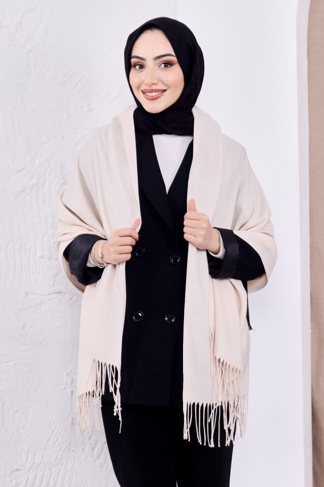 Pamuksu Pashmina Omuz Şalı Atkı