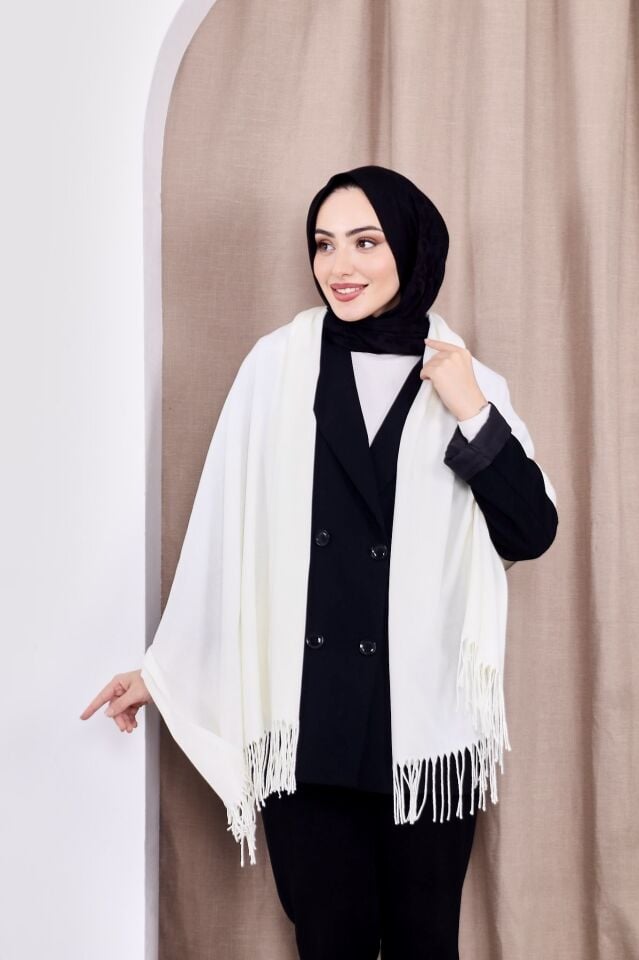 Pamuksu Pashmina Omuz Şalı Atkı