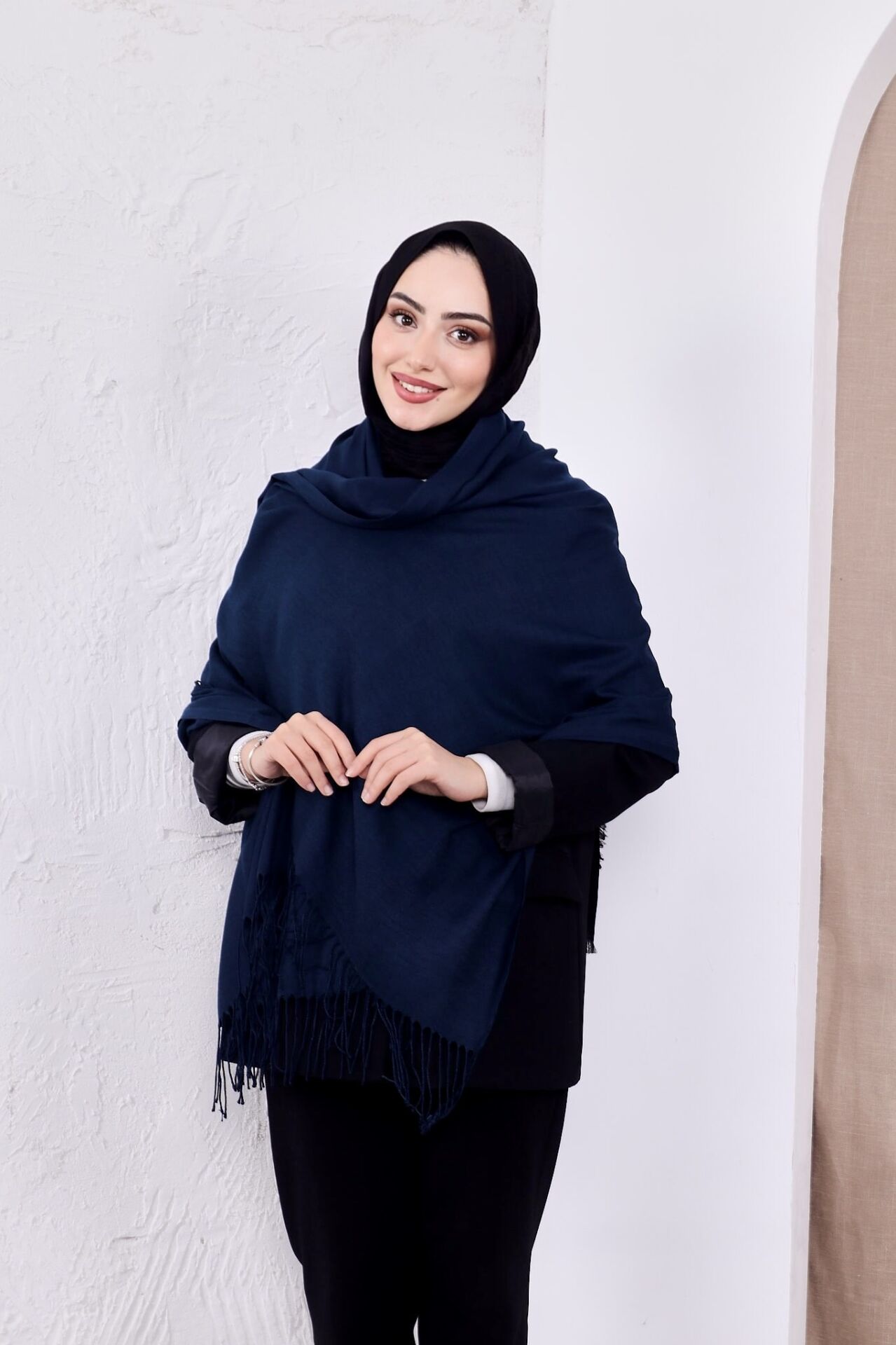Pamuksu Pashmina Omuz Şalı Atkı