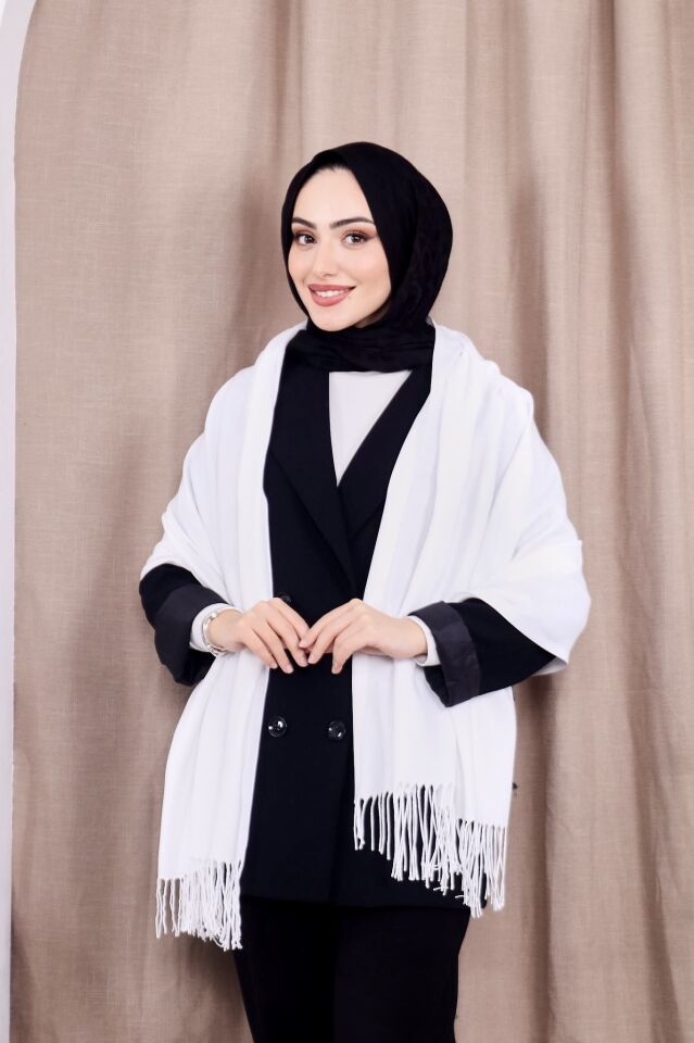 Pamuksu Pashmina Omuz Şalı Atkı